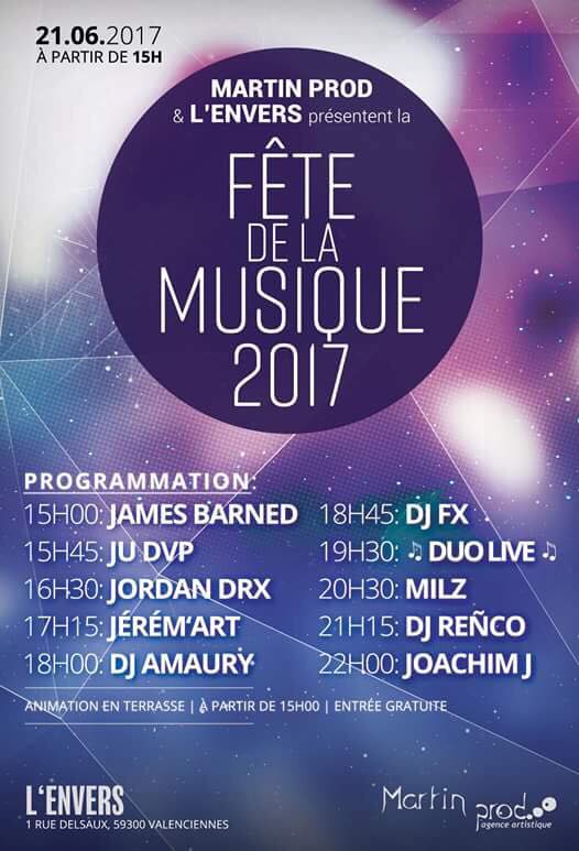 Flyer fete de la musique valenciennes 2017